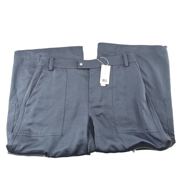 Vince Women's Lake Stone Low-Rise Satin Parachute Crop Pants Size 12 - Picture 4 of 11